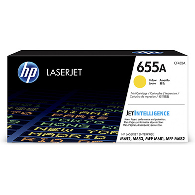 HP CF452A 655A Yellow Original LaserJet Toner Cartridge (10,500 Pages)